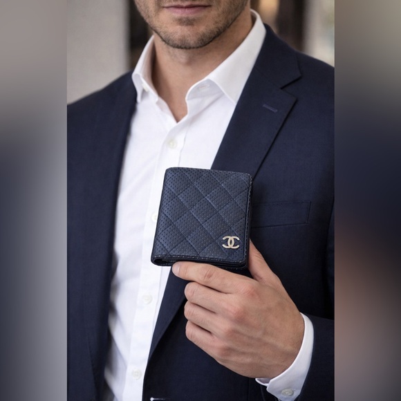 CHANEL Other - Chanel Quilted Perforated Lambskin Wallet